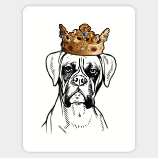 Boxer Dog King Queen Wearing Crown Sticker